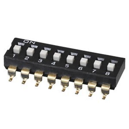 CUI DEVICES Dip Switches / Sip Switches 1 12 Positions, Surface Mount, 2.54 Mm Pitch, Slide Actuator, Dip Switch DS04-254-2-01BK-SMT